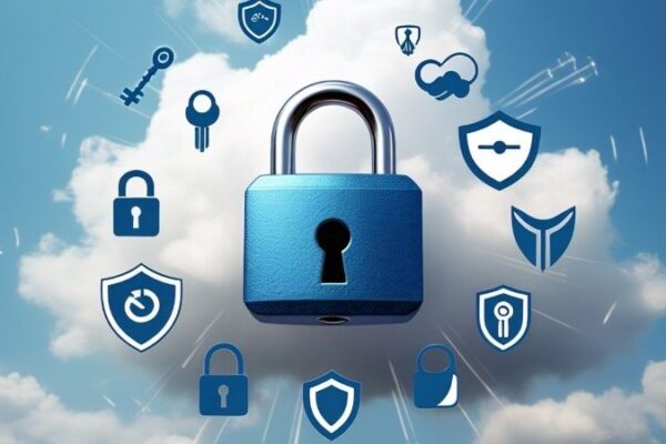 Cloud computing security issues with encryption and firewall protection to prevent cyber threats.